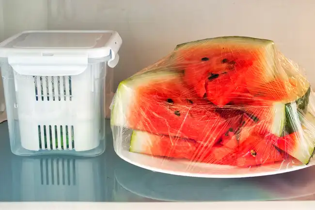 watermelon in refrigerator