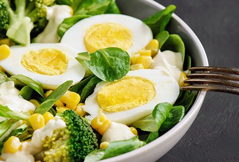 vegetarian salad with eggs