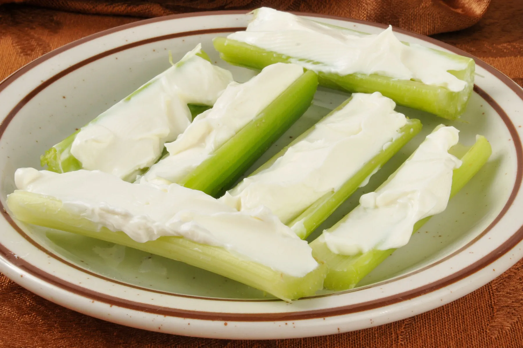 photo of celery with cream cheese