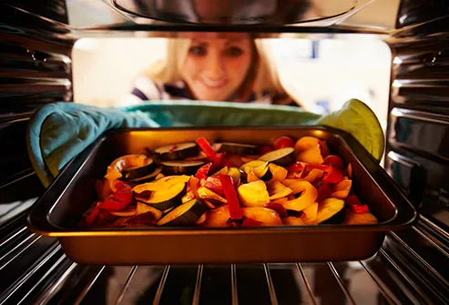 broiling photo of broiled vegetables