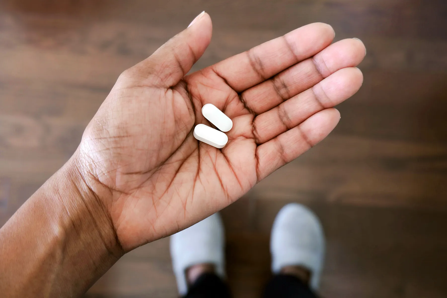 photo of pills successful  hand