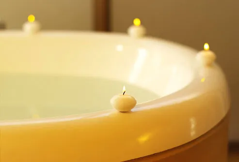 Candles on Edge of Tub