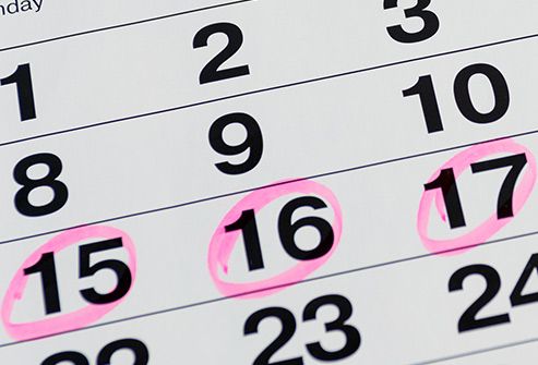 calendar with circled dates