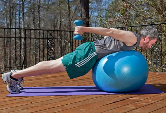 Ball Plank With Shoulder Extension