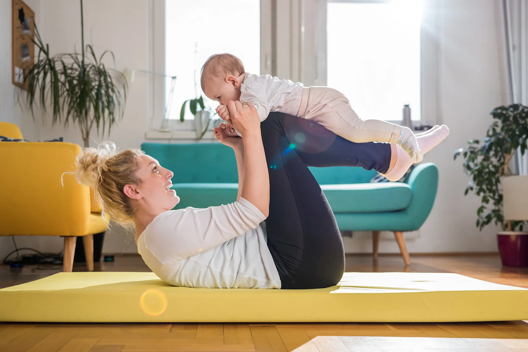 photo of mom and baby yoga