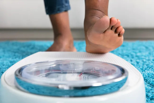 photo of foot on scale