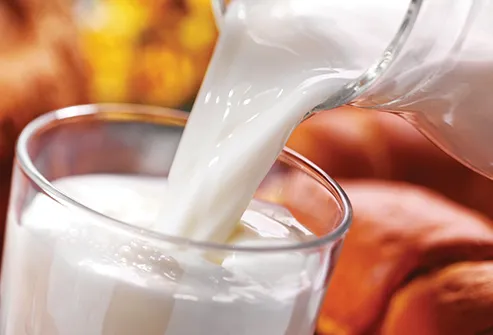 pouring glass of milk