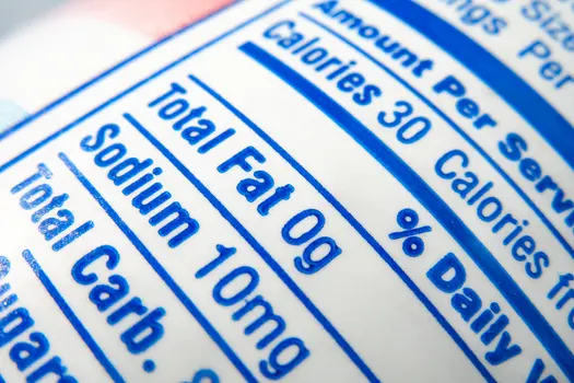 photo of nutrition label