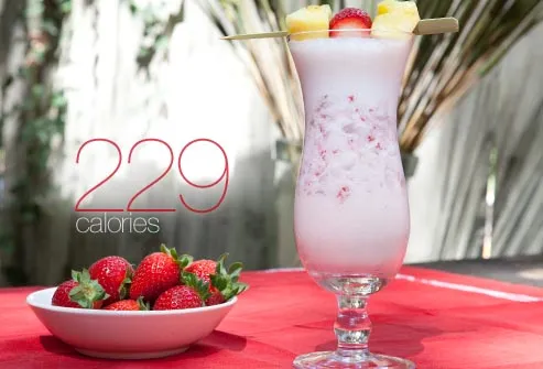 pina colada with strawberries