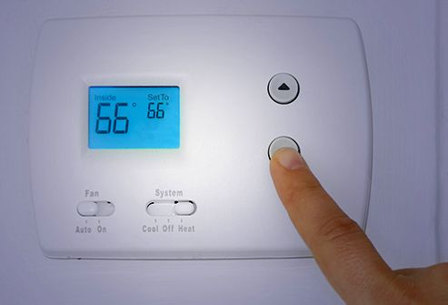 thermostat at 66 degrees