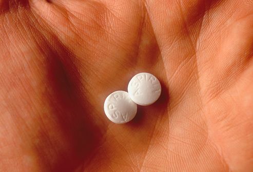 Two Aspirin Pills in Hand