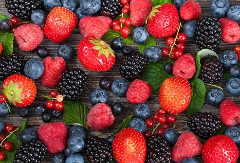 assortment of mixed berries