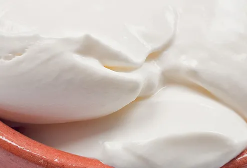 bowl of plain yogurt close up