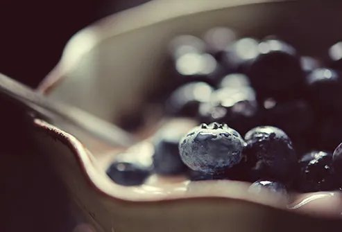 blueberries and yogurt