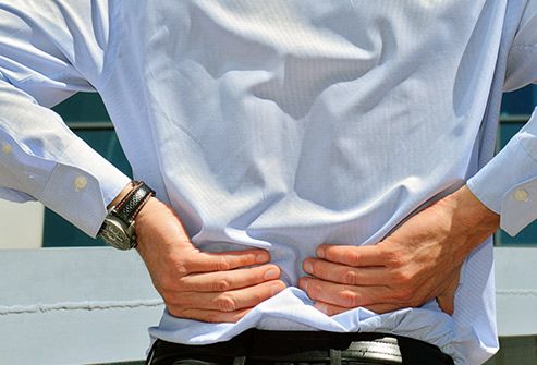 businessman with sore lower back
