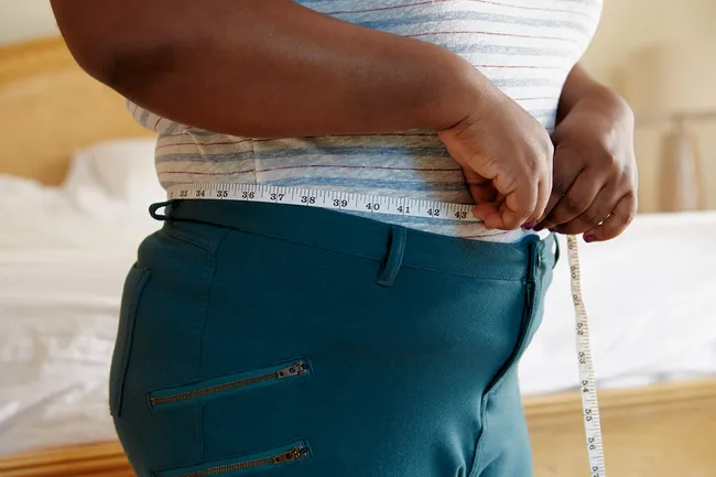 photo of measuring waist