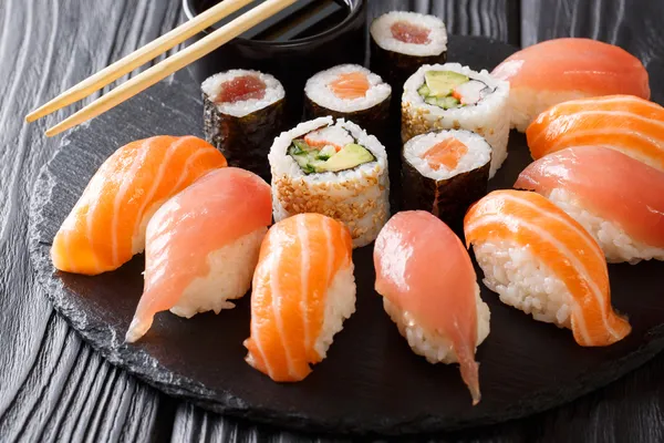 photo of plate of sushi