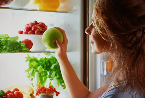 healthy food in fridge