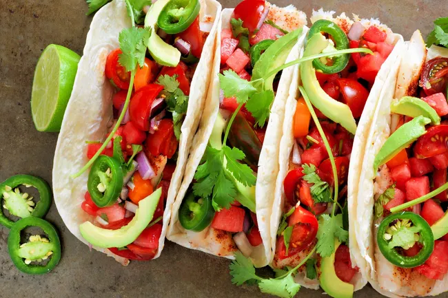 tacos and jalapeno peppers