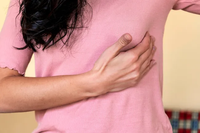 photo of woman with tender breast