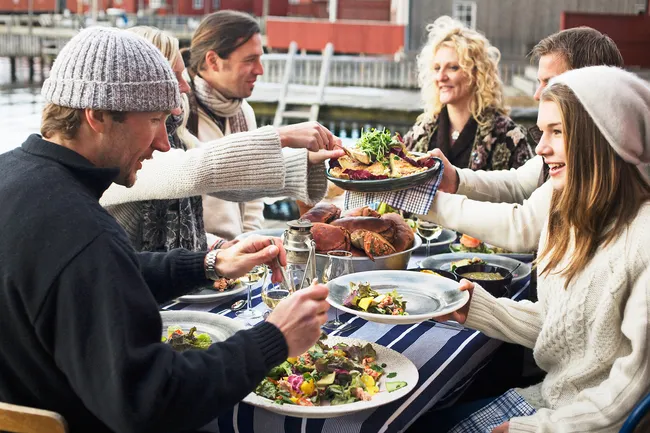 nordic meal outdoors