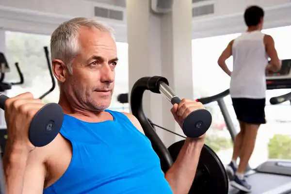 photo of mature man working out