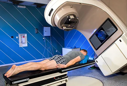patient undergoing radiation therapy