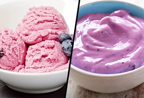 ice cream and greek yogurt