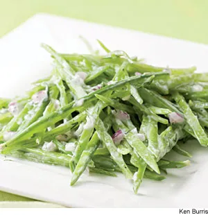 Snow Peas With Creamy Ranch Dressing