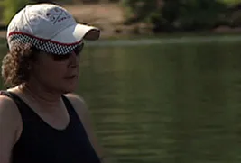 woman at lake