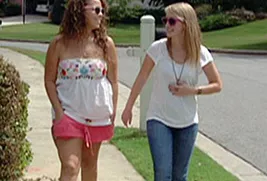 teen girls walking