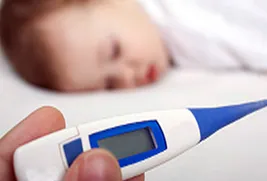 baby and thermometer
