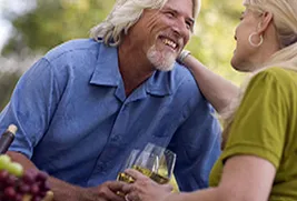 older man on date with woman