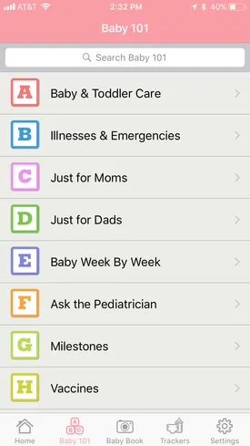 Screenshot for the WebMD Baby App