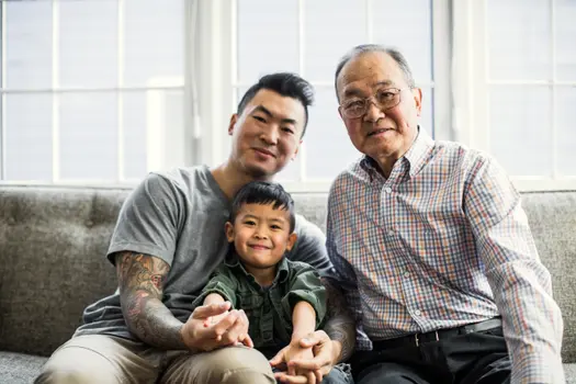 photo of Asian Asian Grandfather, Son and grandson