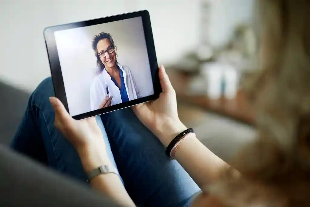 photo of virtual meeting with doctor