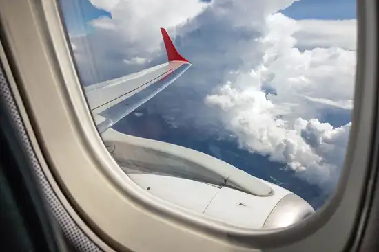 photo of the sky as seen from an airplane window