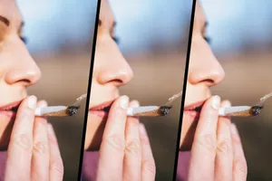 woman smoking pot triptych